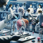 alt_text: "A futuristic medical scene with advanced, needle-free treatment technologies depicted."