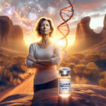 alt_text: Medical vials labeled for pancreatic cancer treatment research on a lab table.