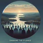 alt_text: Community gathered with banners and candles, promoting hope and awareness in a serene vigil.